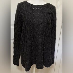 Coldwater Creek Navy Blue Cable Knit Sweater XL